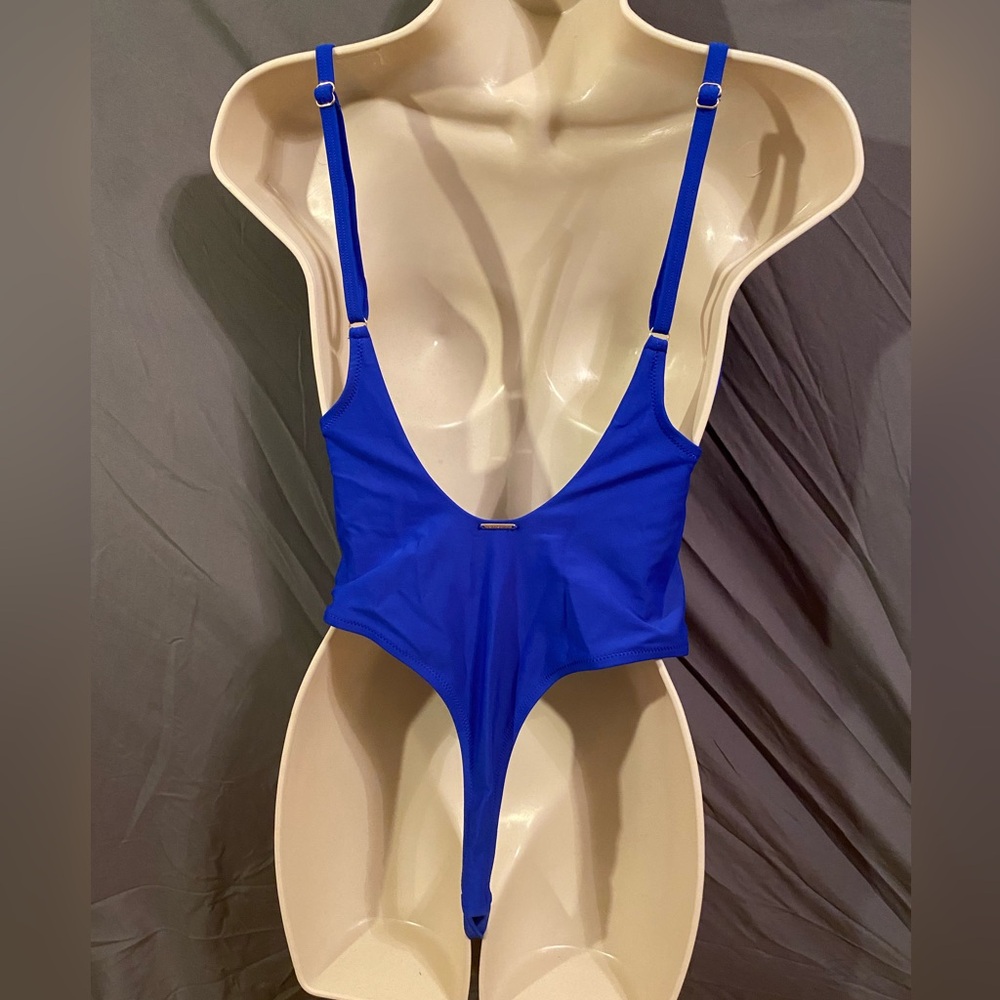 🩱NWT one piece thong Relleciga brand Size Large Royal Blue swim suit. - Picture 2 of 6